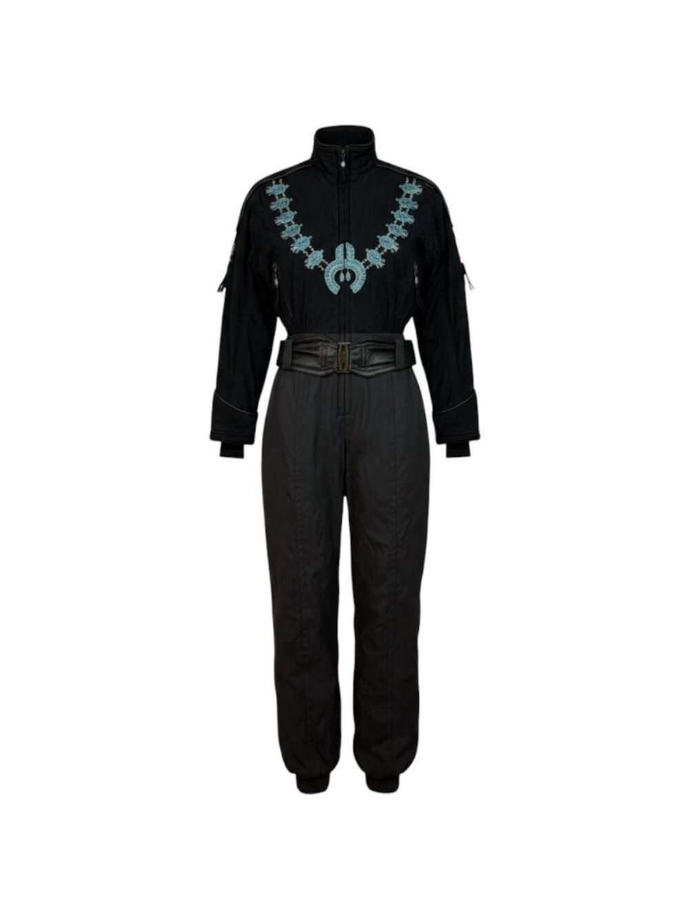 Vintage SKEA Ski Suit Size 10 Women's One Piece Snowsuit Embroidered Navajo